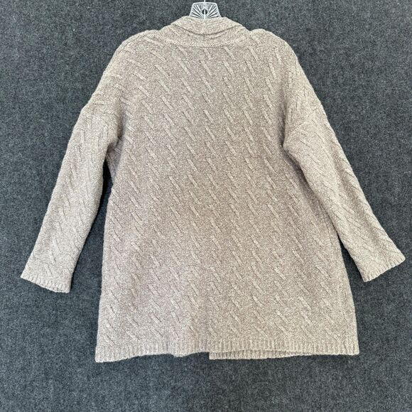 J.Jill Sweater Womens Small Beige Open Front Cardigan Textured Knit Alpaca Blend - Picture 6 of 8